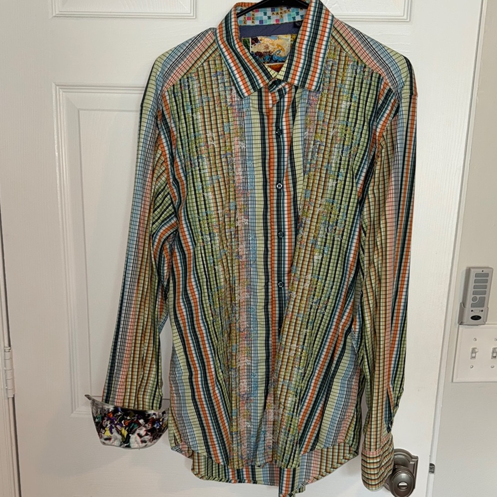 Robert Graham Multicolor Striped Men's Shirt XL